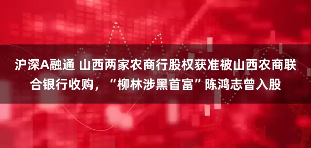 沪深A融通 山西两家农商行股权获准被山西农商联合银行收购，“柳林涉黑首富”陈鸿志曾入股