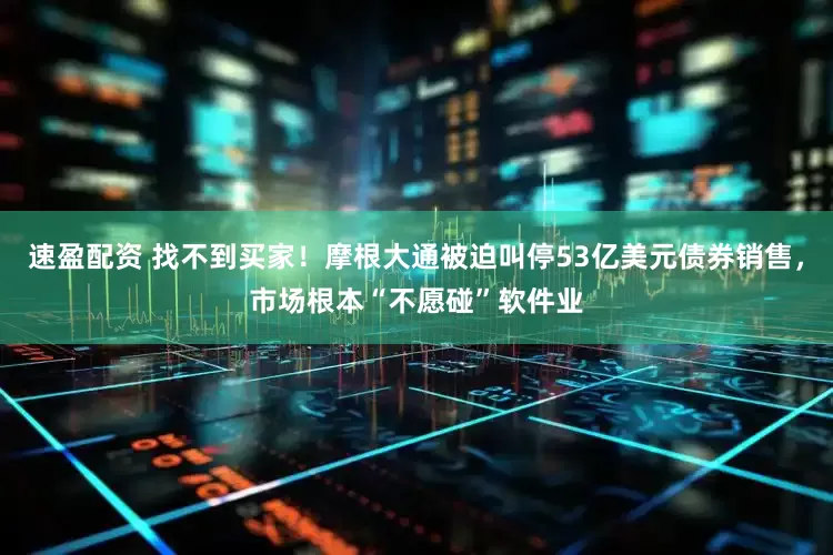 速盈配资 找不到买家！摩根大通被迫叫停53亿美元债券销售，市场根本“不愿碰”软件业